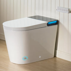 ADA Comfort Height Smart Bidet Toilet with Auto Open/Flush, Auto Temp Adjust/Foam Shield, 1.06 GPF, Remote Control