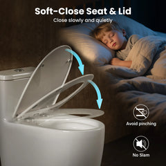 CASTA DIVA CD-T006 – One-Piece Elongated Toilet with ADA-Compliant, Dual Flush High Efficiency 1.0/1.28 GPF & MAP 1000g, 12'' Rough-in, White