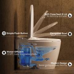 CASTA DIVA CD-W001 – One-Piece ADA Non-Electric Toilet with Air-Assisted Flush & Seamless Design