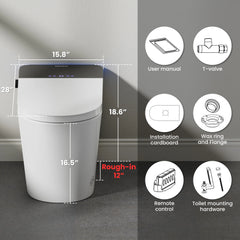 CASTA DIVA CD-U010PRO – ADA-Compliant Smart Toilet with Adaptive Heated Seat, Auto Open/Close, Foam Shield & UV-Sterilized Nozzle