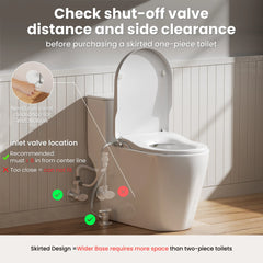 CASTA DIVA CD-T005C Elongated Non-Electric Bidet Toilet | Dual Flush, Adjustable Wash, Soft Close, Easy Install