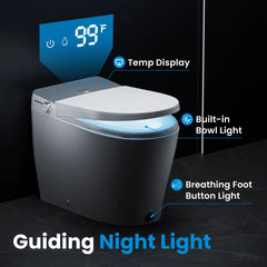 Casta Diva Smart Toilet Elongated Bidet Toilet, Built-in Tank & Pump for Powerful Flush, Auto Open/Close Lid, Heated Seat, Warm Air Dryer, Wireless Remote Control