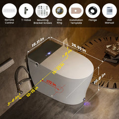 Casta Diva Smart Toilet Elongated Bidet Toilet, Built-in Tank & Pump for Powerful Flush, Auto Open/Close Lid, Heated Seat, Warm Air Dryer, Wireless Remote Control