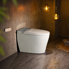Casta Diva Smart Toilet Elongated Bidet Toilet, Built-in Tank & Pump for Powerful Flush, Auto Open/Close Lid, Heated Seat, Warm Air Dryer, Wireless Remote Control