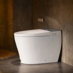 Casta Diva Smart Toilet Elongated Bidet Toilet, Built-in Tank & Pump for Powerful Flush, Auto Open/Close Lid, Heated Seat, Warm Air Dryer, Wireless Remote Control