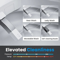 Casta Diva Smart Toilet Elongated Bidet Toilet, Built-in Tank & Pump for Powerful Flush, Auto Open/Close Lid, Heated Seat, Warm Air Dryer, Wireless Remote Control