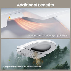 CASTA DIVA CD-Y020 – Electric Bidet Toilet with Heated Seat, Warm Water Wash & Warm Air Dryer