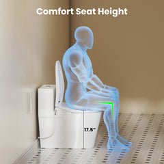 CASTA DIVA CD-Y020 – Electric Bidet Toilet with Heated Seat, Warm Water Wash & Warm Air Dryer