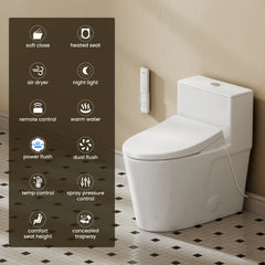 CASTA DIVA CD-Y020 – Electric Bidet Toilet with Heated Seat, Warm Water Wash & Warm Air Dryer