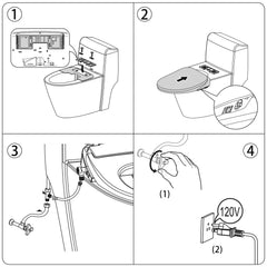 Casta Diva Elongated Electric Bidet Toilet Seat with Remote Contro l CD-BT01-9