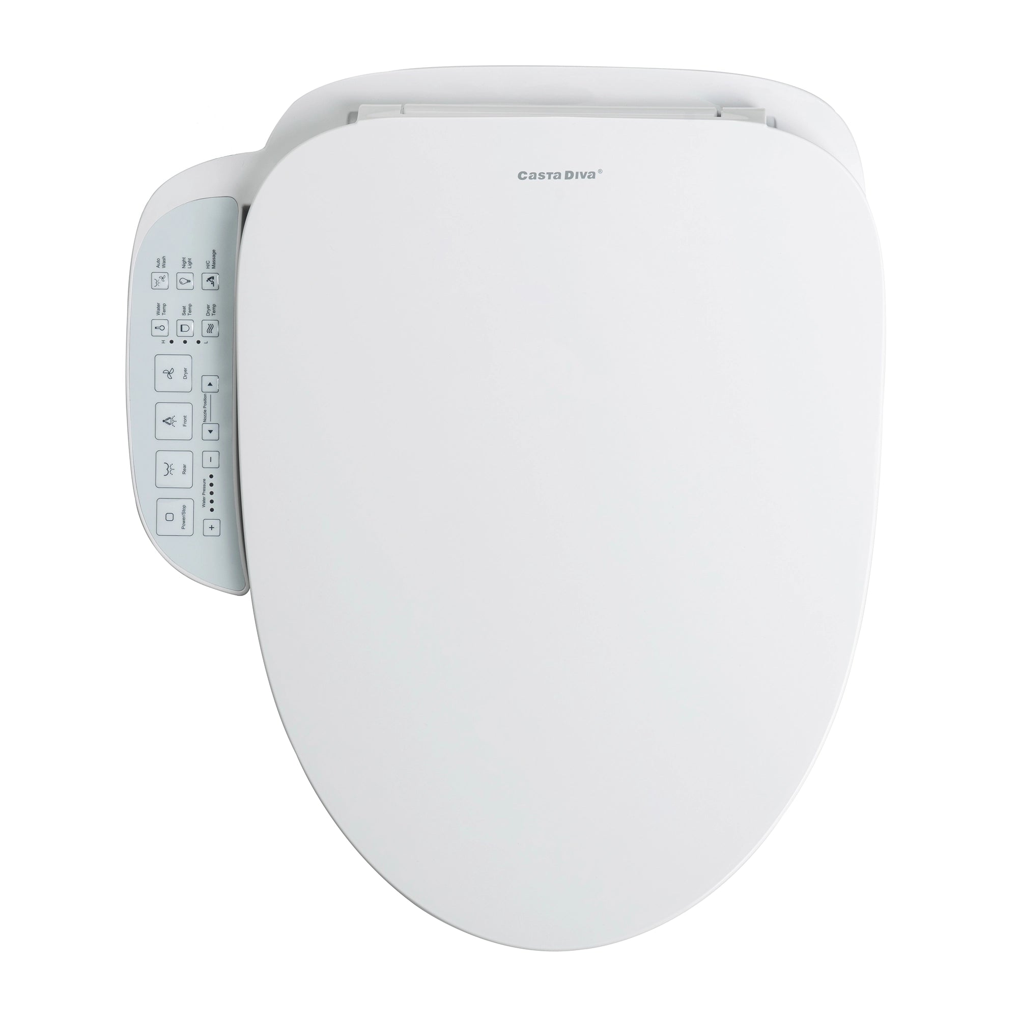 Casta Diva Elongated Electric Bidet Toilet Seat with Side Panel CD-BT05-1
