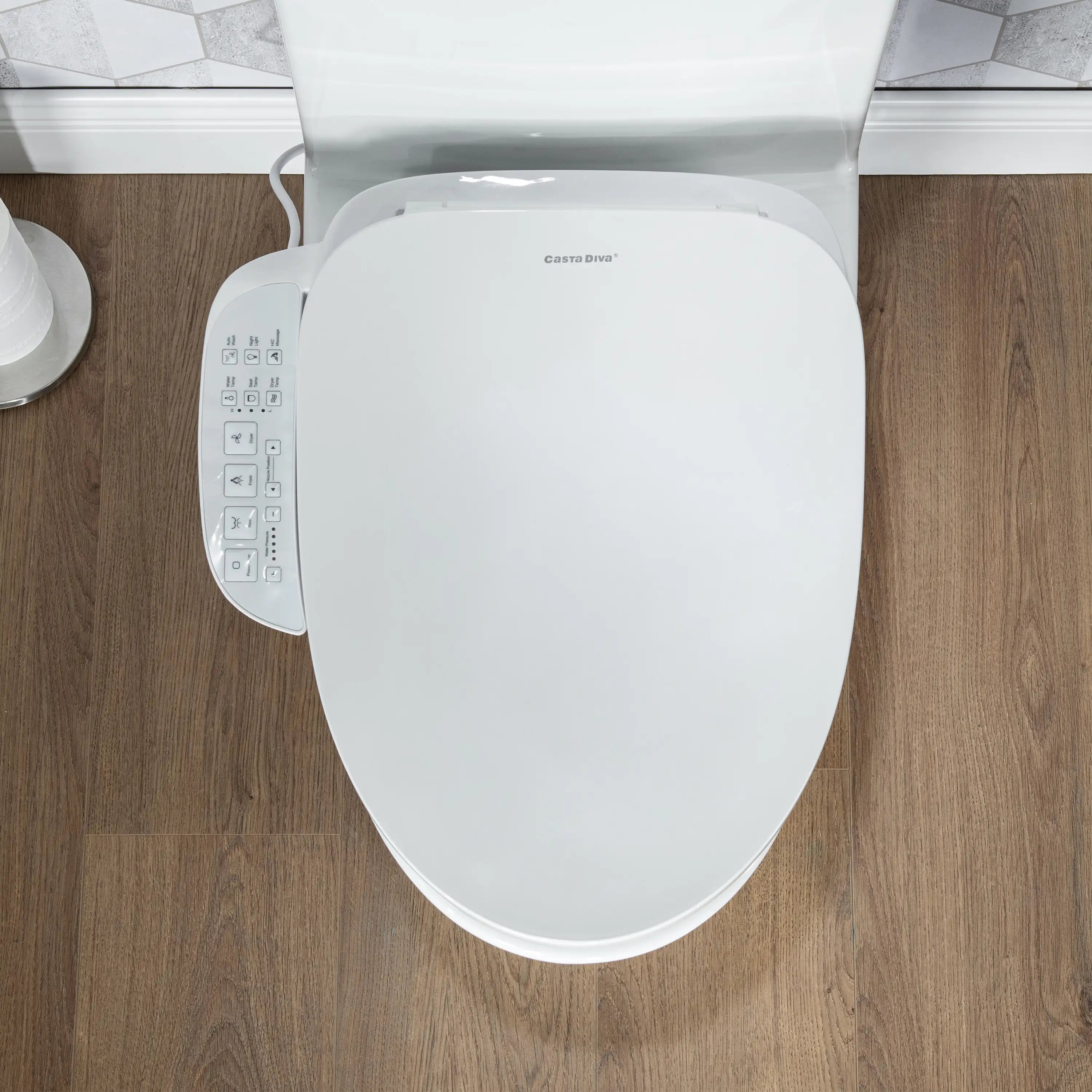 Casta Diva Elongated Electric Bidet Toilet Seat with Side Panel CD-BT05-11