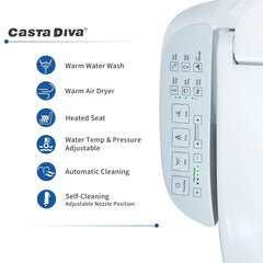 Casta Diva Elongated Electric Bidet Toilet Seat with Side Panel CD-BT05-2