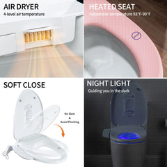 Casta Diva Elongated Electric Bidet Toilet Seat with Side Panel CD-BT05-3