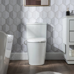 Front view of Casta Diva non-electric bidet toilet showing minimalist design, model CD-BT04