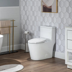 Alternate left side angle of Casta Diva non-electric bidet toilet, model CD-BT04