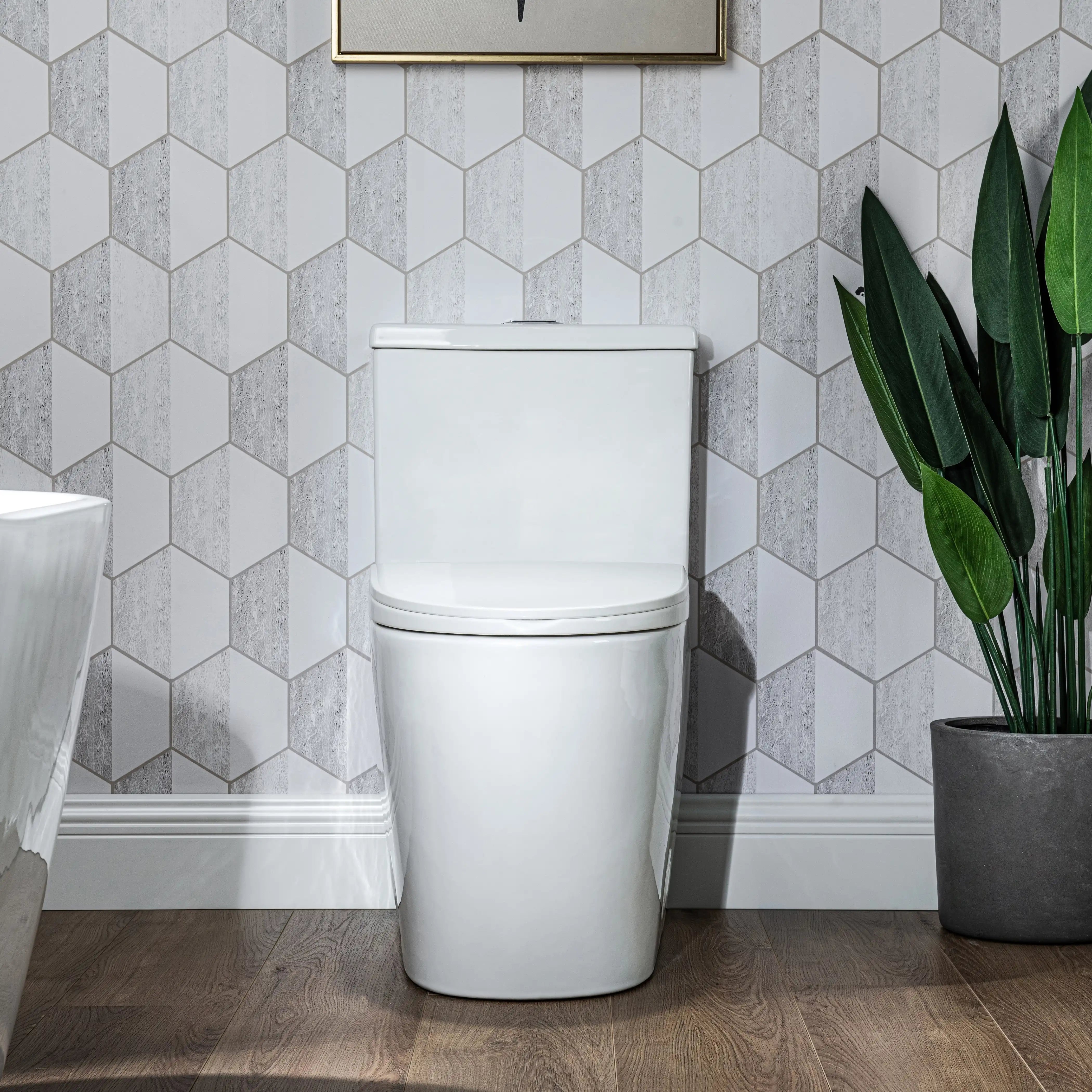 Front view of Casta Diva one-piece elongated toilet with dual flush design, model CD-T001