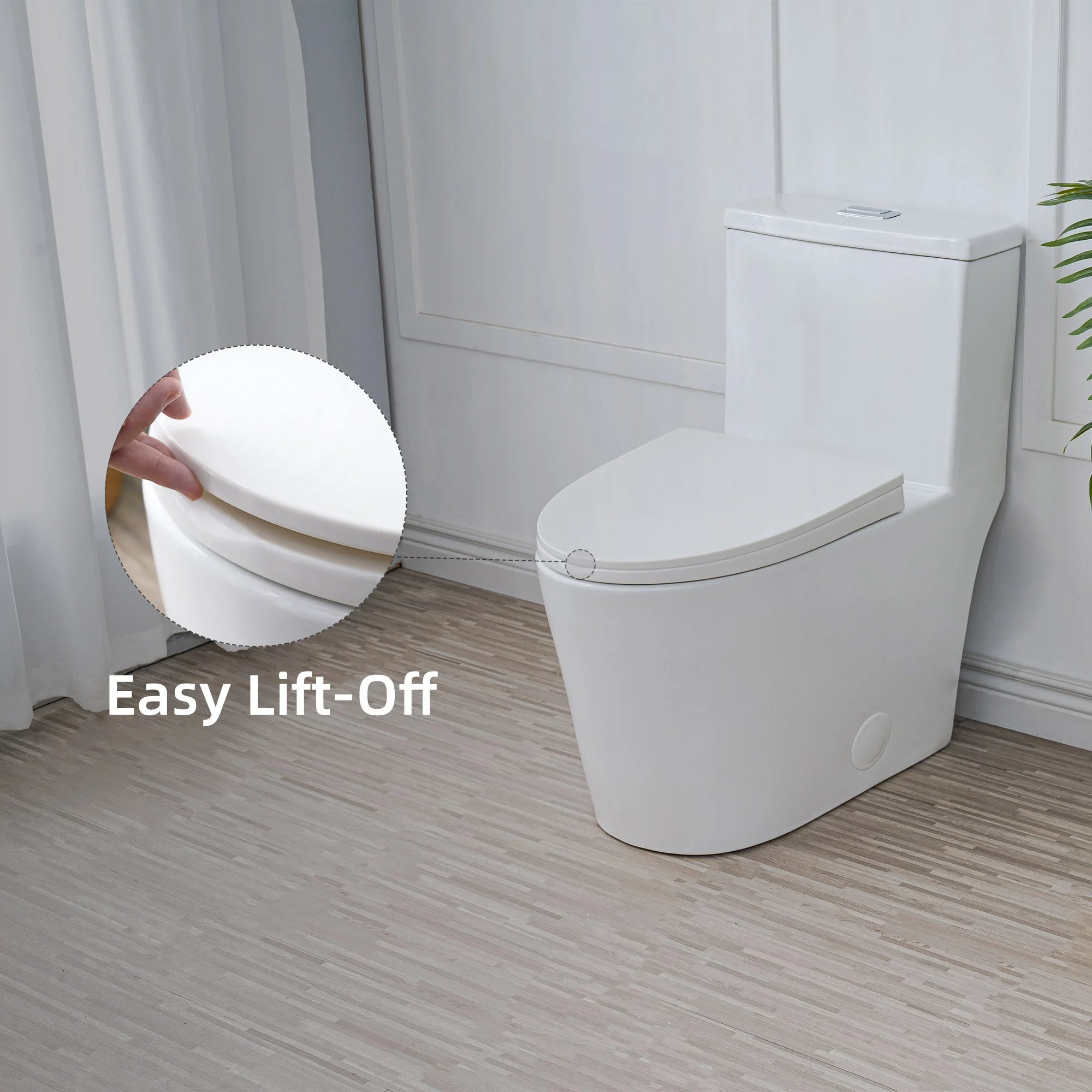 Easy-open and quick-release seat cover for convenient cleaning on Casta Diva CD-T001 toilet