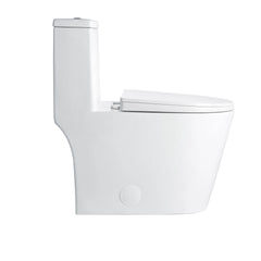 Side profile of Casta Diva white one-piece toilet highlighting sleek silhouette, model CD-T001