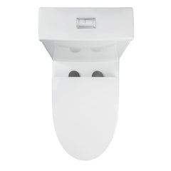 Top-down view of Casta Diva one-piece toilet showing elongated bowl and seat shape, model CD-T001