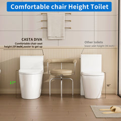 Comfort height design close to ADA standards for Casta Diva elongated one-piece toilet, model CD-T004