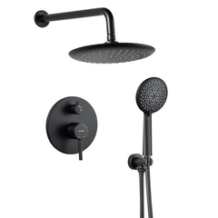 Casta Diva Rain Shower Head with Handheld Spray, Round, Black CD-S01B-1