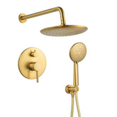 Casta Diva Rain Shower Head with Handheld Spray, Round, Brushed Gold CD-S01G-1