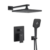 Casta Diva Rain Shower Head with Handheld Spray, Square, Black CD-S02B-1