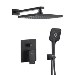 Casta Diva Rain Shower Head with Handheld Spray, Square, Black CD-S02B-1