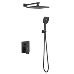 Casta Diva Rain Shower Head with Handheld Spray, Square, Black CD-S02B-2