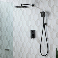 Casta Diva Rain Shower Head with Handheld Spray, Square, Black CD-S02B-3
