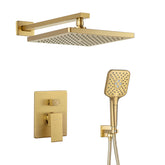 Casta Diva Rain Shower Head with Handheld Spray, Square, Brushed Gold CD-S02G-1