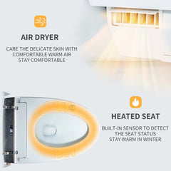 Air dryer with heated seat feature on a white background