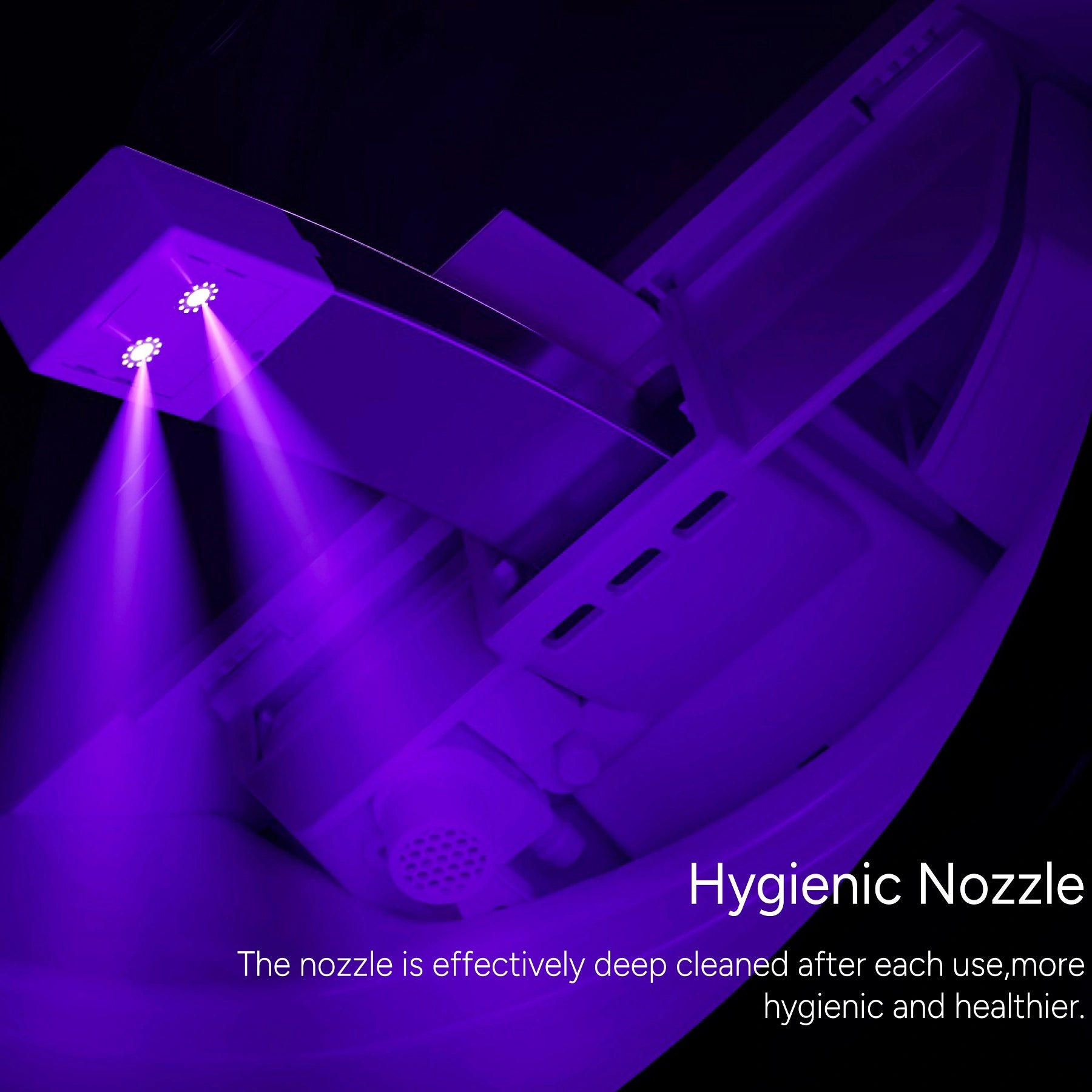 Antibacterial self-cleaning nozzles ensuring hygiene on Casta Diva smart toilet, model CD-Y010
