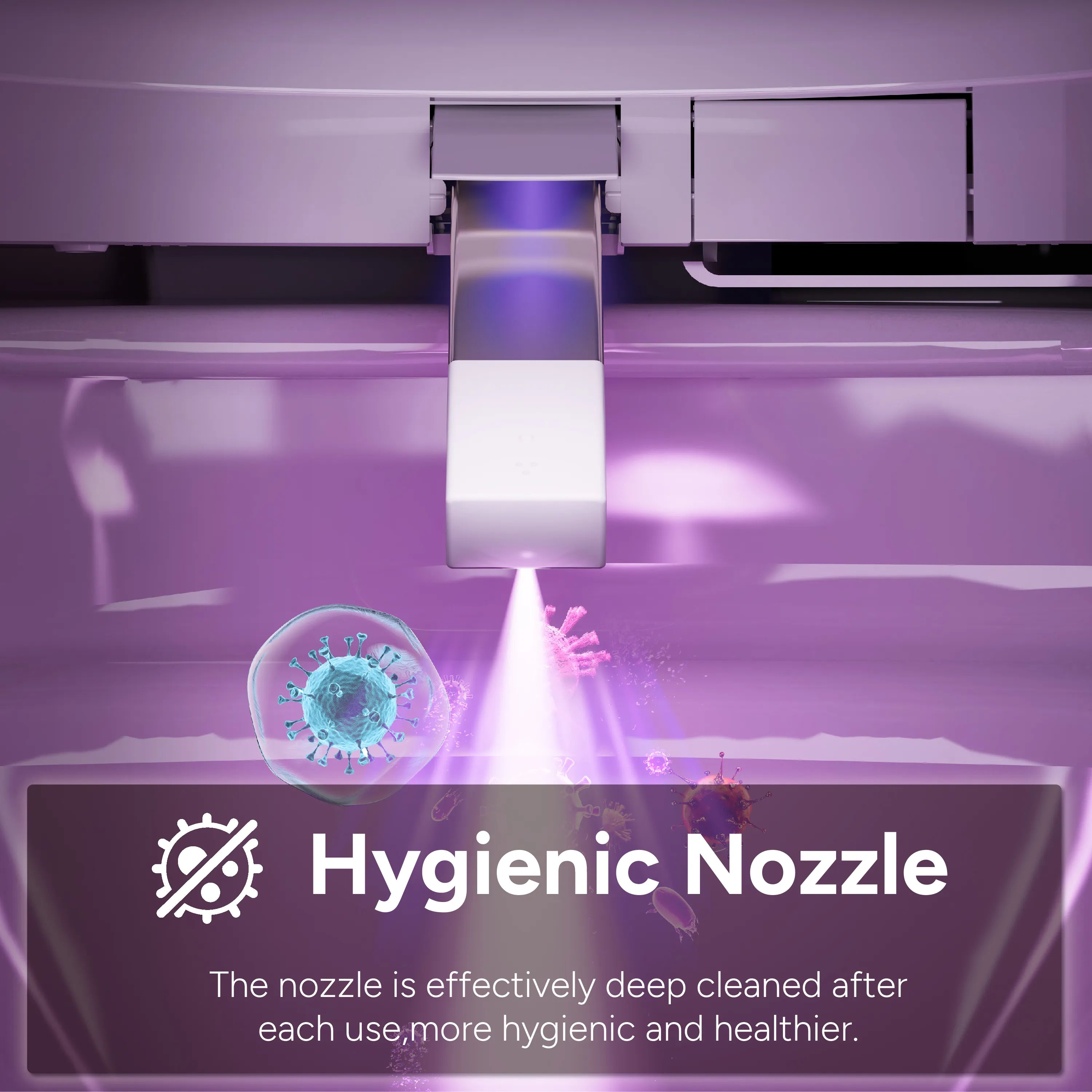 UV sterilization nozzle ensuring antibacterial cleaning on Casta Diva smart toilet, model CD-Y060