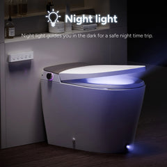 Soft night light illuminating the bowl for nighttime use on Casta Diva smart toilet, model CD-Y060