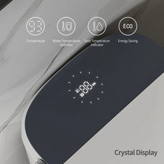 LCD display showing temperature and settings on Casta Diva smart toilet, model CD-U010