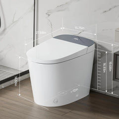 Dimensions diagram of Casta Diva smart toilet with concealed tank and ADA height, model CD-U010