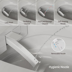 Bidet functions with rear and feminine wash modes on Casta Diva smart toilet, model CD-U010