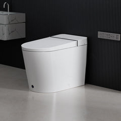 Right side view of Casta Diva smart toilet featuring auto open lid and ergonomic design, model CD-K010