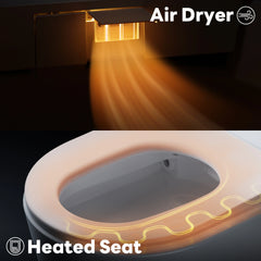 Warm air dryer and heated seat functions providing enhanced comfort on Casta Diva smart toilet, model CD-K010