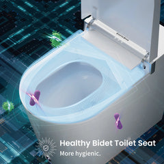 Healthy Bidet Toilet Seat with digital background