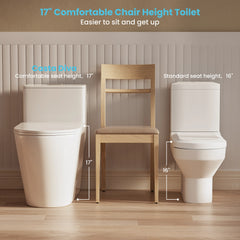 ADA compliant comfort height design of Casta Diva one-piece elongated toilet, model CD-T005