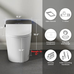 CASTA DIVA CD-U010MAX – ADA-Compliant Luxury Smart Toilet with Adaptive Heated Seat, UV-Sterilized Water & Electrolytic Self-Cleaning