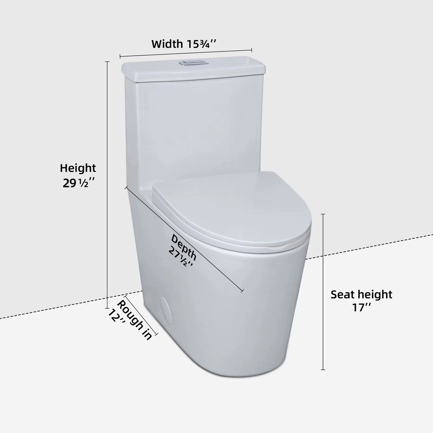 Casta Diva Elongated One-Piece Toilet Dual Flush Skirted Toilet with Soft Close Toilet Seat, White CD-T001