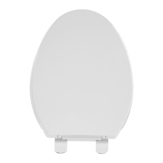 I1201S Oval Plastic Toilet Seat Soft Close in White, No Slam