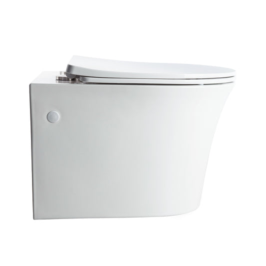 Casta Diva Wall Hung Toilets incl. Soft Close Toilet Seat, Seamless Toilet Bowl for In-Wall Toilet System, Glossy White CD-WT01