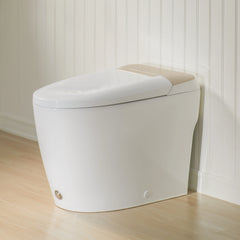 Modern One-Piece Toilet with Pressure-Assisted Flush, Hands-Free Foot Kick & Button Flush, 1.0 GPF WaterSense, 1000g MaP Flush, Soft Close Seat--A00W1-GO