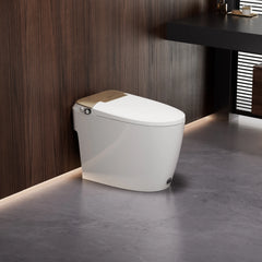 A100T-G Non-Electric Bidet Toilet, MAP 1000g Powerful Flush Smart Toilet with Lady/Rear Wash, Foot-kick Flush, ADA Comfort Seat Height (Power Free)