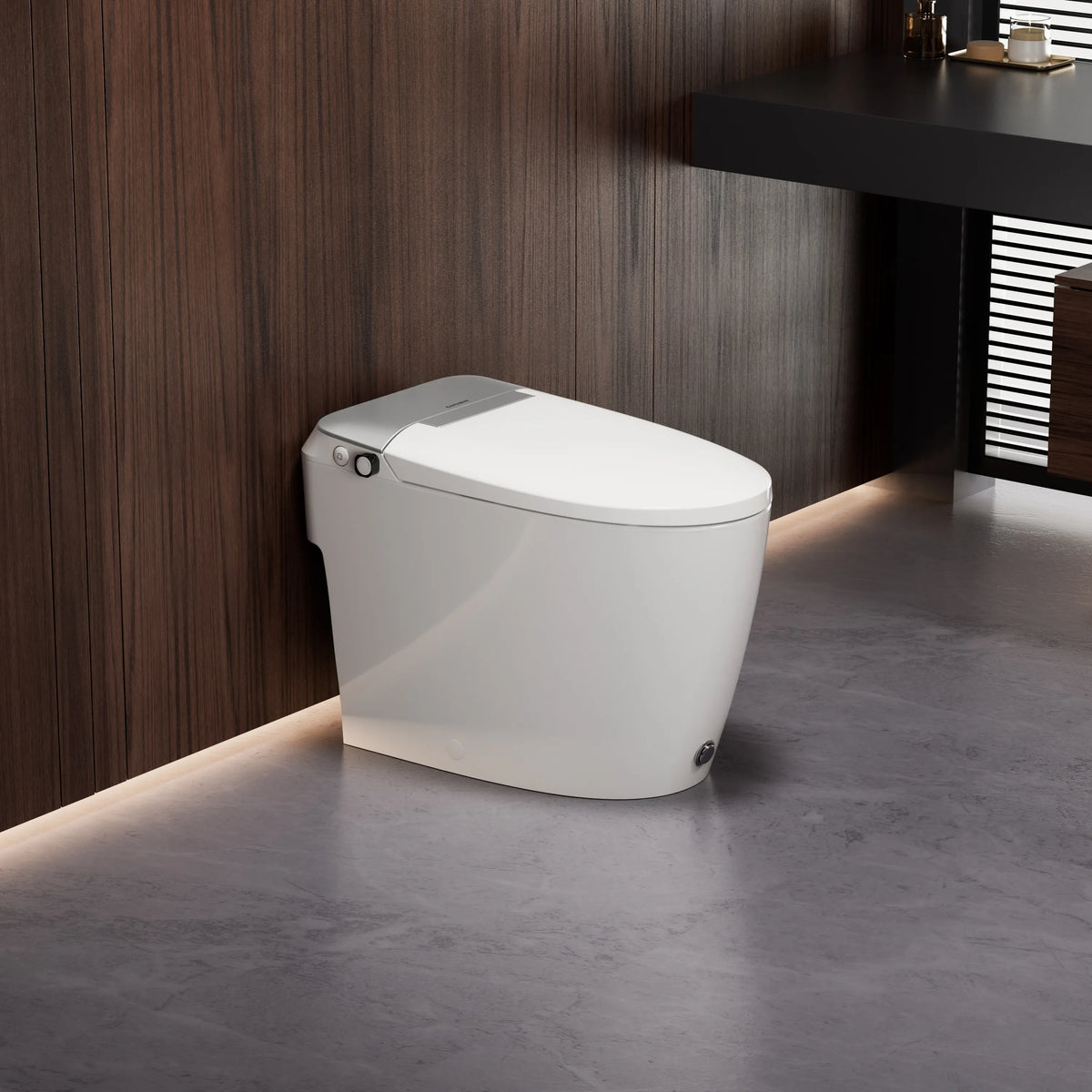 A100T-S Non-Electric Bidet Toilet, MAP 1000g Powerful Flush Smart Toilet with Lady/Rear Wash, Foot-kick Flush, ADA Comfort Seat Height (Power Free)